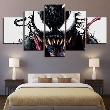 Imagem de Quadro Decorativo Venom Marvel 5 peças 130x65 em tecido