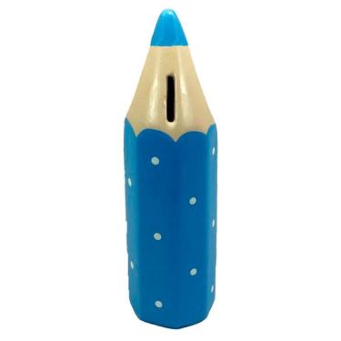 Imagem de Cofre Lápis De Cor Grande Escolar Em Cerâmica Decor - Azul