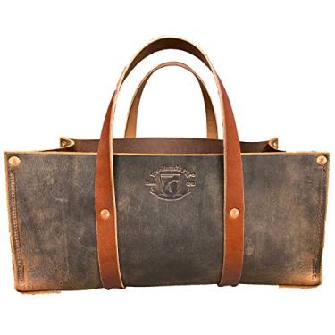 Imagem de Woodman's Pal Bolsa de ferramentas de couro Buffalo para ferramentas manuais, jardinagem, atividades ao ar livre, organizador de couro premium resistente (Crazy Horse Black)