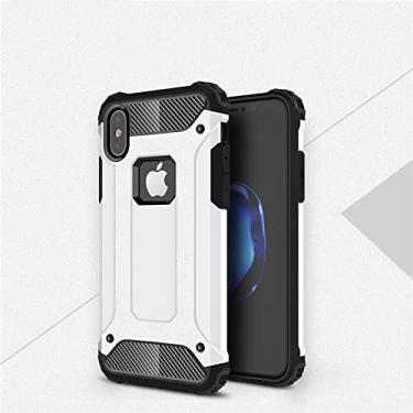 Imagem de Capa protetora híbrida forte à prova de choque à prova de choque para iphone x xr xs max 8 8 plus 7 6s 12 11 capa protetora de telefone dura e resistente, prata tecnológica, para iphone 6 6s