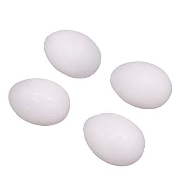 Imagem de 4 Ovos de pomba falsos para pássaros de pombo de escotilha pequenos gansos para incubação, reprodução sólida
