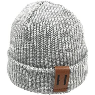 Imagem de Chapéu de bebê moda para meninos gorro de bebê de malha para crianças boné infantil chapéus para meninas boné de bebê boné infantil acessórios 1-5 (Cinza)
