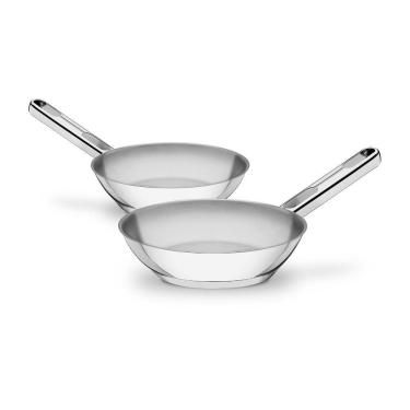 Imagem de Conjunto de Frigideiras Allegra Inox 2 Peças Fundo Triplo 20 e 24 Cm - Tramontina