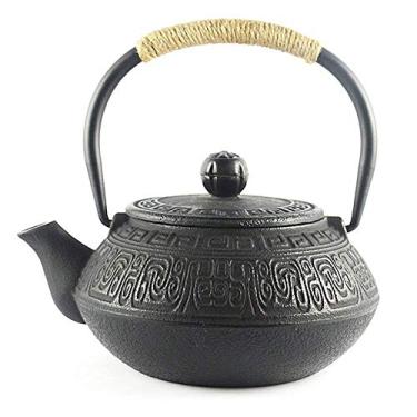 Imagem de Melhor chaleira e chaleira de ferro fundido da Hwagui, Classic Black Cast Iron Teapot, 600ml/20oz, 600ml/20oz