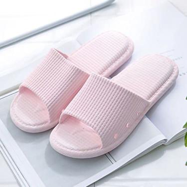 Imagem de Chinelos de banheiro, sandálias de banho unissex à prova de deslizamento, chinelos de banho macios e silenciosos para interior de verão, chinelos de banheiro de espuma,(42-43-pink), Chinelos de b