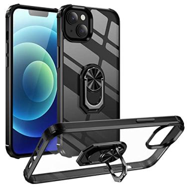 Imagem de Suporte de anel magnético transparente capa de telefone para iphone 13 pro max 11 12pro x xr xs max armadura pára-choques capa de acrílico transparente, t1, para iphone 11pro max