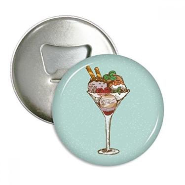 Imagem de Folhas de flores cálice de sorvete, abridor de garrafas, ímã de geladeira, emblema multifuncional