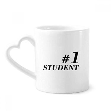 Imagem de Número 1 Caneca com citação de professor de estudante caneca de café cerâmica copo de coração de vidro