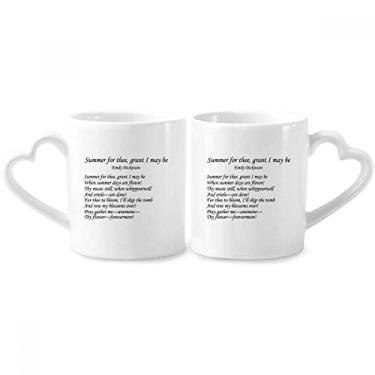 Imagem de Poesia Dickinson Summer Of Thee Conjunto de canecas de porcelana de cerâmica para amantes de coração