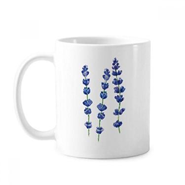 Imagem de Caneca azul lavanda flor planta cerâmica cerâmica xícara de café porcelana louça