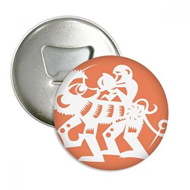 Imagem de Ano do macaco animal China Zodíaco abridor de garrafas ímã de geladeira emblema multifuncional
