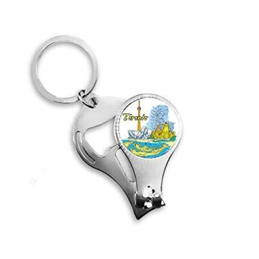 Imagem de Canada Sabor Toronto Cenário Marco Alicate de unha Chaveiro Abridor de Garrafas Cortador