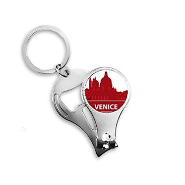 Imagem de Veneza Itália vermelho padrão ponto alicate anel chaveiro abridor de garrafa cortador