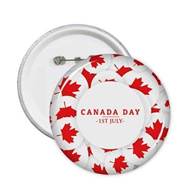 Imagem de 4 de julho folha de bordo feliz dia do Canadá alfinetes emblema botão decoração acessório 5 peças