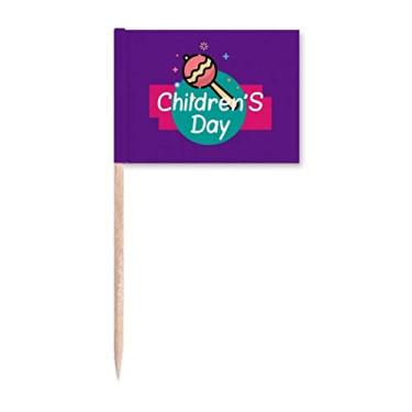 Imagem de Bandeira de palito de dente ingênua Pure Happy Dia das Crianças Marcador Topper Decoração de Festa