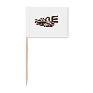 Imagem de Estilo clássico de veículo moderno, palito, bandeiras, marcador, decoração de festa