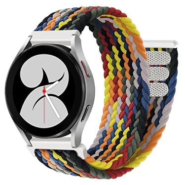 Imagem de Pulseira trançada de 22 mm compatível com Samsung Galaxy Watch de 46 mm para Samsung Galaxy Watch 3 45 mm/Gear S3 Frontier/Classic ajustável elástica de nylon para mulheres e homens, pulseira elástica multicolorida