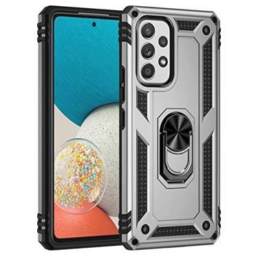 Imagem de Capa de armadura à prova de choque para Samsung Galaxy S22 S21 S20 FE S8 S9 S10 Plus Note 20 8 9 10 Lite Ultra F52 M52 5G A03 Core Ring Cover, Silver, For Samsung S21