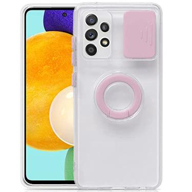 Imagem de Capa deslizante de câmera transparente para Samsung Galaxy A32 5G A12 A52 A72 A 12 72 S21 Proteção de lente de silicone ultra à prova de choque, rosa, para A12