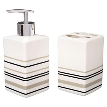 Imagem de Kit Banheiro Conjunto Lavabo Porta Sabonete Líquido Kb-319