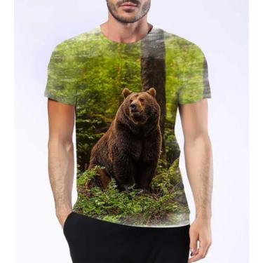 Imagem de Camisa Camiseta Urso Pardo Grande Caçador Solitário Selva - Estilo Kra