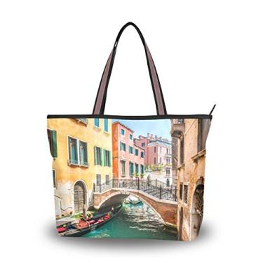 Imagem de Bolsa de ombro My Daily feminina Canal Bridge Scenic Venice Italy, Multi, Medium