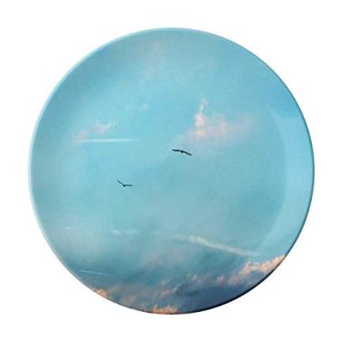 Imagem de Prato de pássaro de céu branco decorativo de porcelana salver louças de jantar