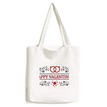 Imagem de Bolsa de lona vermelha preta para o Dia dos Namorados