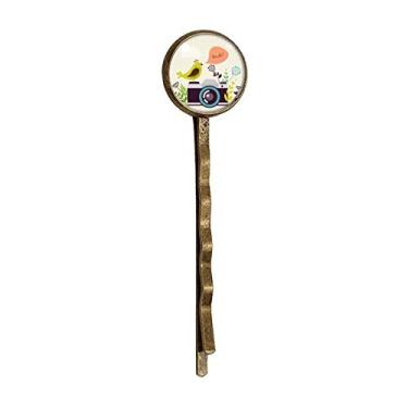 Imagem de Ilustration Bird Greeting on Camera Retro Metal Hair Bobby Pin Headwear