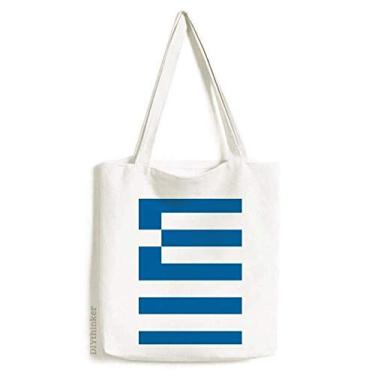 Imagem de Bolsa de lona com bandeira nacional da Grécia da Europa, sacola de compras casual