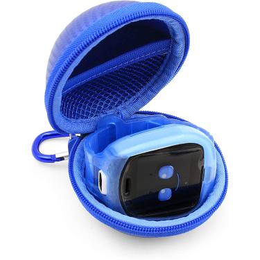 Imagem de CASEMATIX Capa de viagem para relógio inteligente, compatível com mala de viagem com Little Tikes Tobi Robot  relógio infantil inteligente - com mosquetão e armazenamento de acessórios - caixa azul SOMENTE