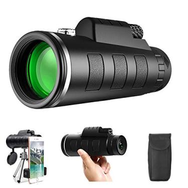 Imagem de Telescópio monocular 40x60, luneta monocular à prova d'água com clipe de suporte de telefone e tripé para observação de pássaros Caminhadas Pesca ao ar livre Esportes e shows