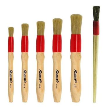 Imagem de Kit Pincéis Para Detalhamento Automotivo 6 Unidades Roma Sem Embalagem