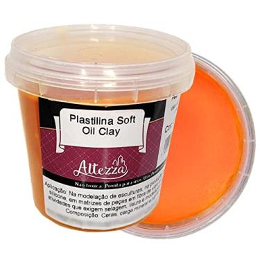 Imagem de Massa para Modelar Plastilina Soft Oil Clay Laranja Altezza 500g - Cera de Abelha, Ideal para Esculturas e Moldes, Não Tóxica, Pronta para Uso