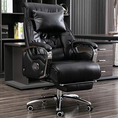 Imagem de Cadeira executiva comercial ergonômica de couro colado com encosto alto, cadeira de escrivaninha com encosto alto de 400 libras Cadeira executiva de couro colado com altura ajustável Cadeira de