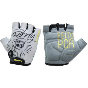 Imagem de Luva Ciclismo Hupi Eco Dedo Curto Bike Brain, Cor: Cinza, Tamanho: M