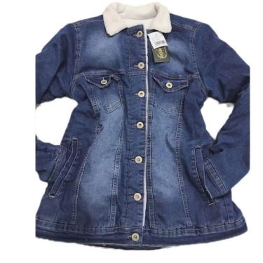 Imagem de Jaqueta Feminina Jeans Com Lycra 100% Forrada Com Bolsos