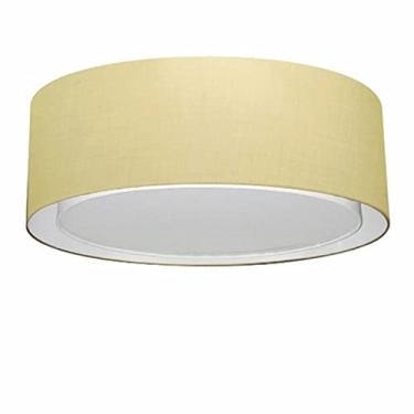 Imagem de Plafon Duplo Cilíndrico Cúpula Tecido 80x30 cm, Vivare Iluminação, Plafon3038 LA, Algodão Cru, Gigante
