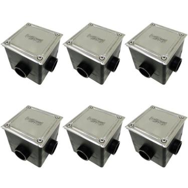 Imagem de Caixa de Passagem Quadrada com Tampa Inox 6 Uni SODRAMAR