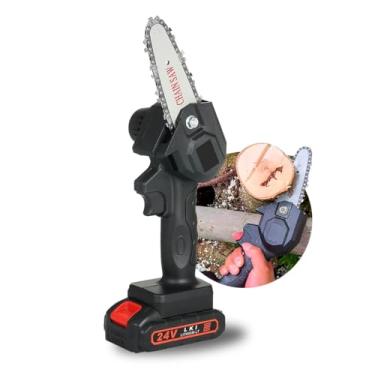 Imagem de Mini Motoserra Elética Portátil Potente Bateria Recarregável Serra Poda Galho 36V Bivolt Bateria Longa Duração Premium GAXMARK