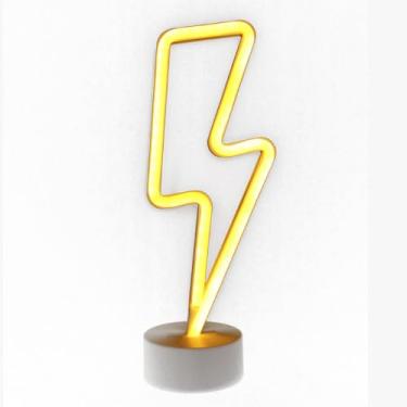 Imagem de Neon Knight Luz Neon LED Lightning Bolt Amarelo - 70 LEDs, Moderno, PVC