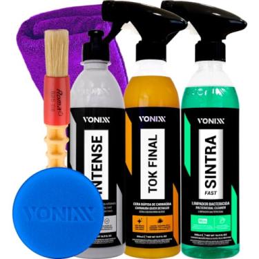 Imagem de KIT VONIXX CERA LIQUIDA TOK FINAL REVITALIZADOR DE PLASTICOS INTENSE APC MULTIAÇÃO SINTRA FAST 500 ML