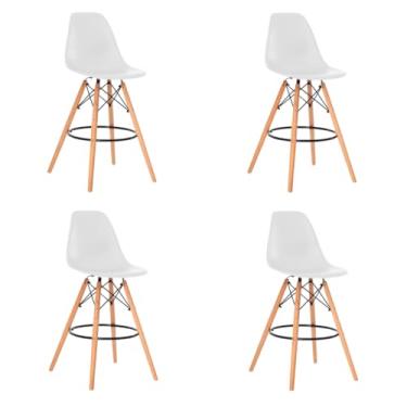 Imagem de Banqueta Alta Charles Eames Eiffel 133BPP Cor:Branco;Quantidade:4