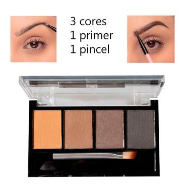 Imagem de Trio De Sombras Para Sobrancelha Ruby Rose Com Primer E Pincel