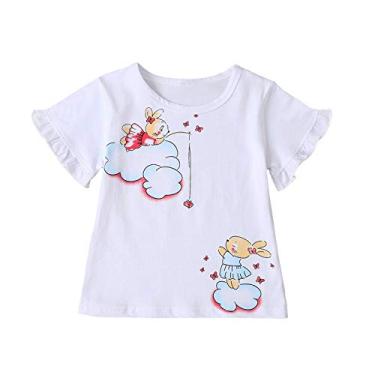 Imagem de Tops Easter Short Day Camiseta para meninos com estampa manga infantil desenho animado meninas meninas roupas de bebê menino, Branco, 3-4 Anos