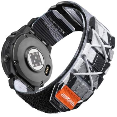 Imagem de Bandletic Pulseiras táticas projetadas para Garmin Fenix 8 E 47 mm, 7, 6, 5, masculina, ajuste rápido, nylon robusto de 22 mm para Garmin Instinct, também serve para Forerunner 965/945/Approach S62