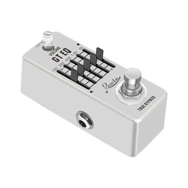 Imagem de XCPHGFM 5-Band EQ Pedal Equalizador de guitarra elétrica 100Hz 250Hz 630Hz 1,6kHz 4kHz True Bypass 1/4 de polegada Mono Metal Shell Pedal de efeitos Sobrecarga Distorção Atraso Reverberação