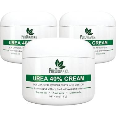 Imagem de PurOrganica Creme para os pés Urea 40% – Pacote com 3 – Removedor de calos – Hidrata e rehidrata peles grossas, rachadas, ásperas, mortas e secas – Para pés, cotovelos e mãos