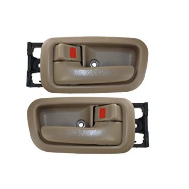 Imagem de PT Auto Warehouse TO-2950E-FS - Puxador/acabamento interno interno interno da porta, bege (castanho) - Cabines regular/estendidas, par dianteiro esquerdo/direito