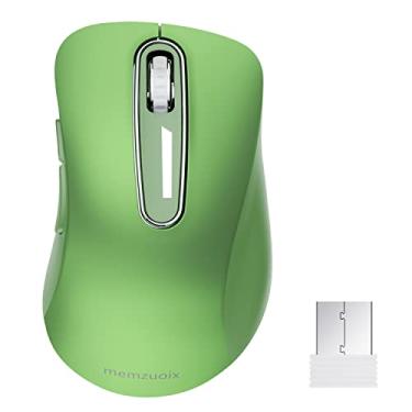 Imagem de Memzuoix Mouse sem fio de 2,4 G – Mouse de computador portátil de 1200 DPI com receptor USB para notebook, PC, desktop, MacBook - 5 botões (verde menta)